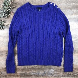 Land’s End NWT Purple Cable Knit Sweater